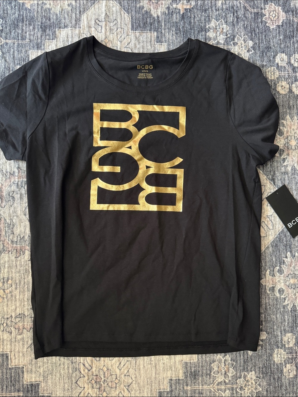 BCBG Black Tag with White Logo